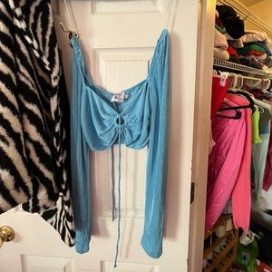 blue long sleeve princess polly shirt